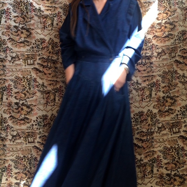 80s Denim Wrap Maxi Dress