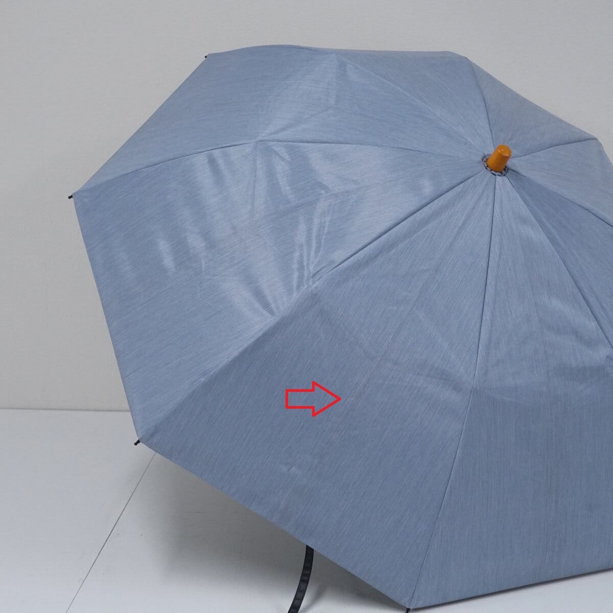 完全遮光折日傘 サンバリア100 USED品 2段折 フロストブルー 木製手元