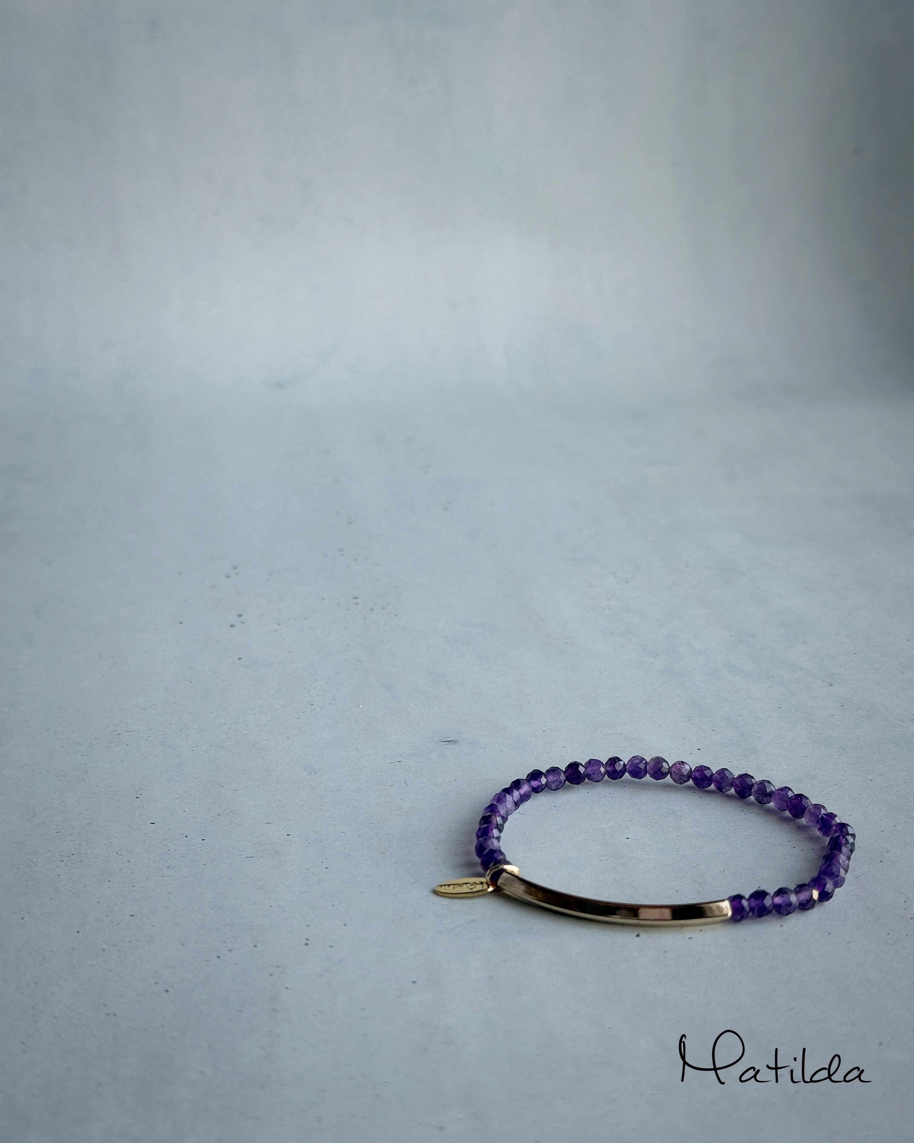 【再販】Tube & stone bracelet(アメジスト)