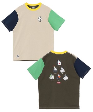 CHUMS チャムス Booby Onigiri Friends T-Shirt 半袖Tシャツ レディース ブービーオニギリフレンズTシャツ プリントTシャツ コットンTシャツ カジュアル アウトドア 春夏 CH11-2743