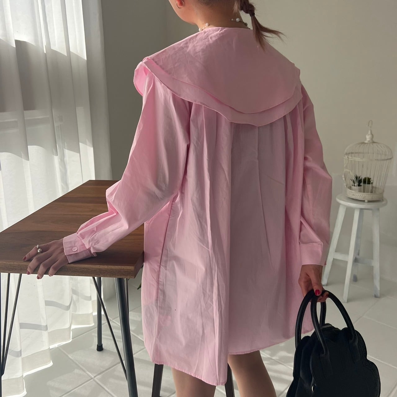 ビッグダブルカラーガーリーシャツ_LN01947