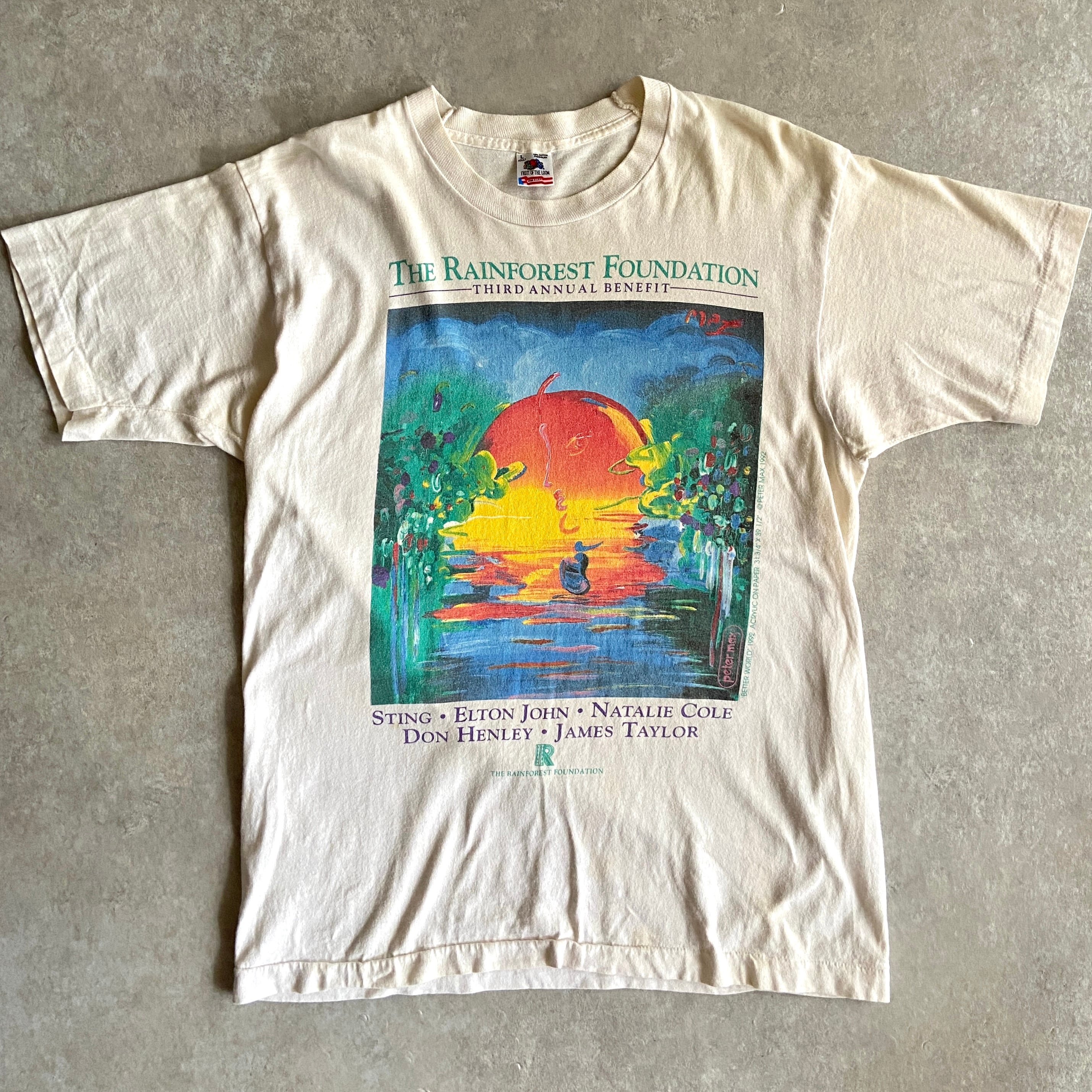 1990s Peter Max "Better World" Art Tee L Made in USA
