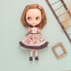 2段フリルワンピース(長袖モダン黒水玉)リカちゃんネオブライス