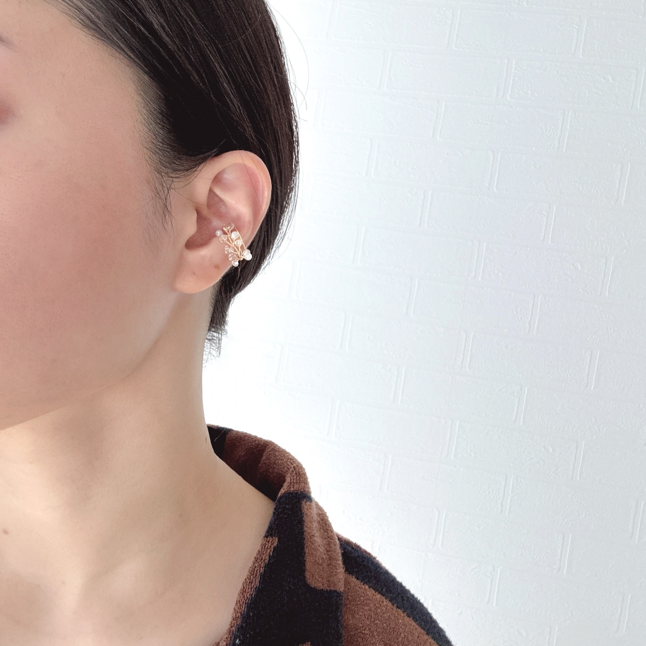 3,4月限定カラー 「シャンパンゴールドシリーズ」 結わい(小)イヤカフ