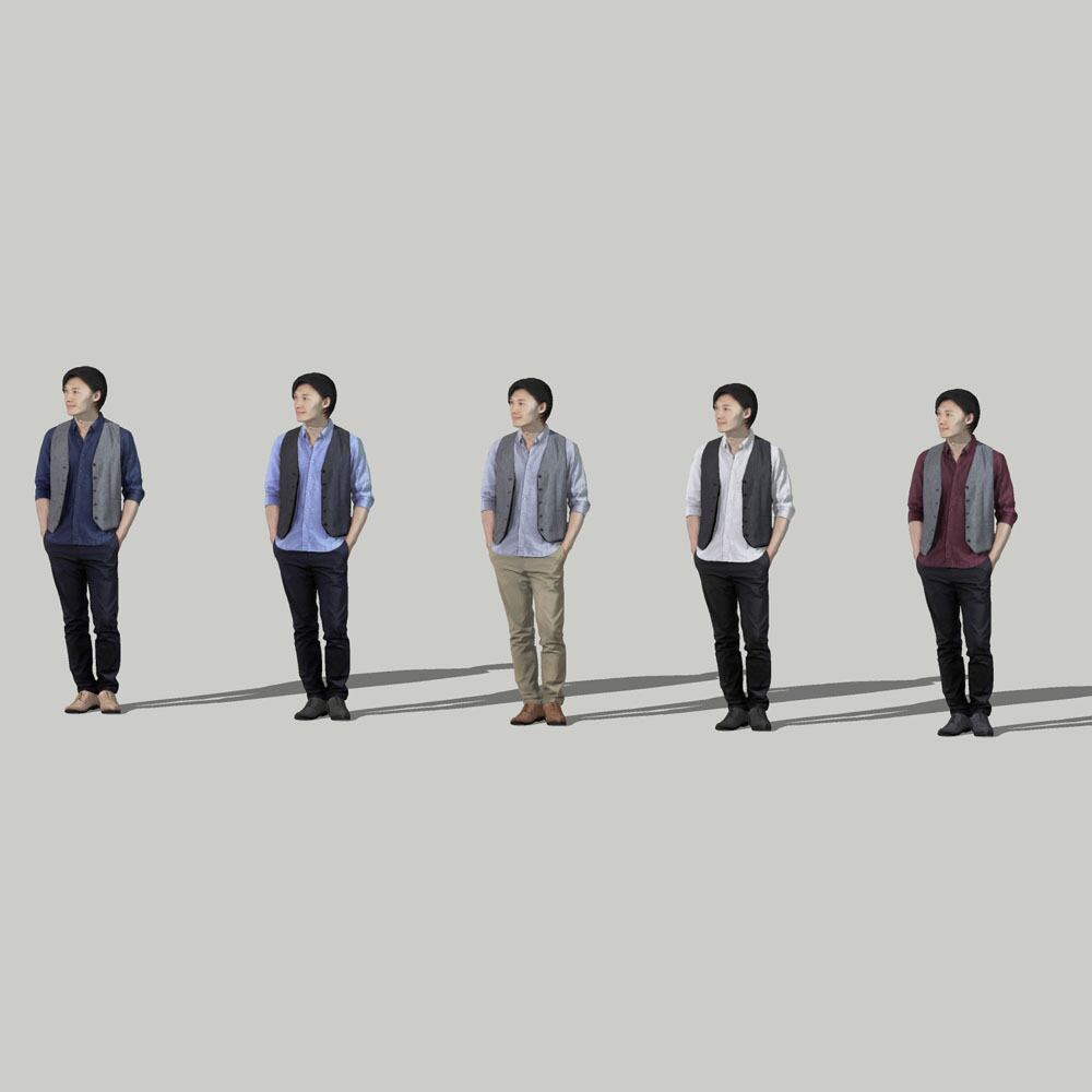 SketchUp素材　3D人物モデル ( Posed ) 069_Syun - 画像2