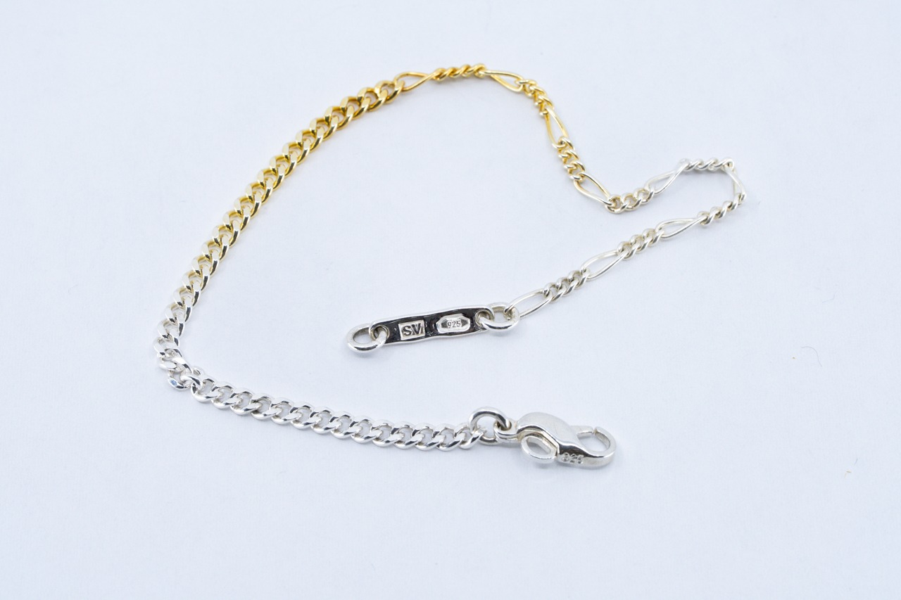 BN-102 Interlock chain Bracelet (TYPE A)( 24K Gradient Gold Plated)