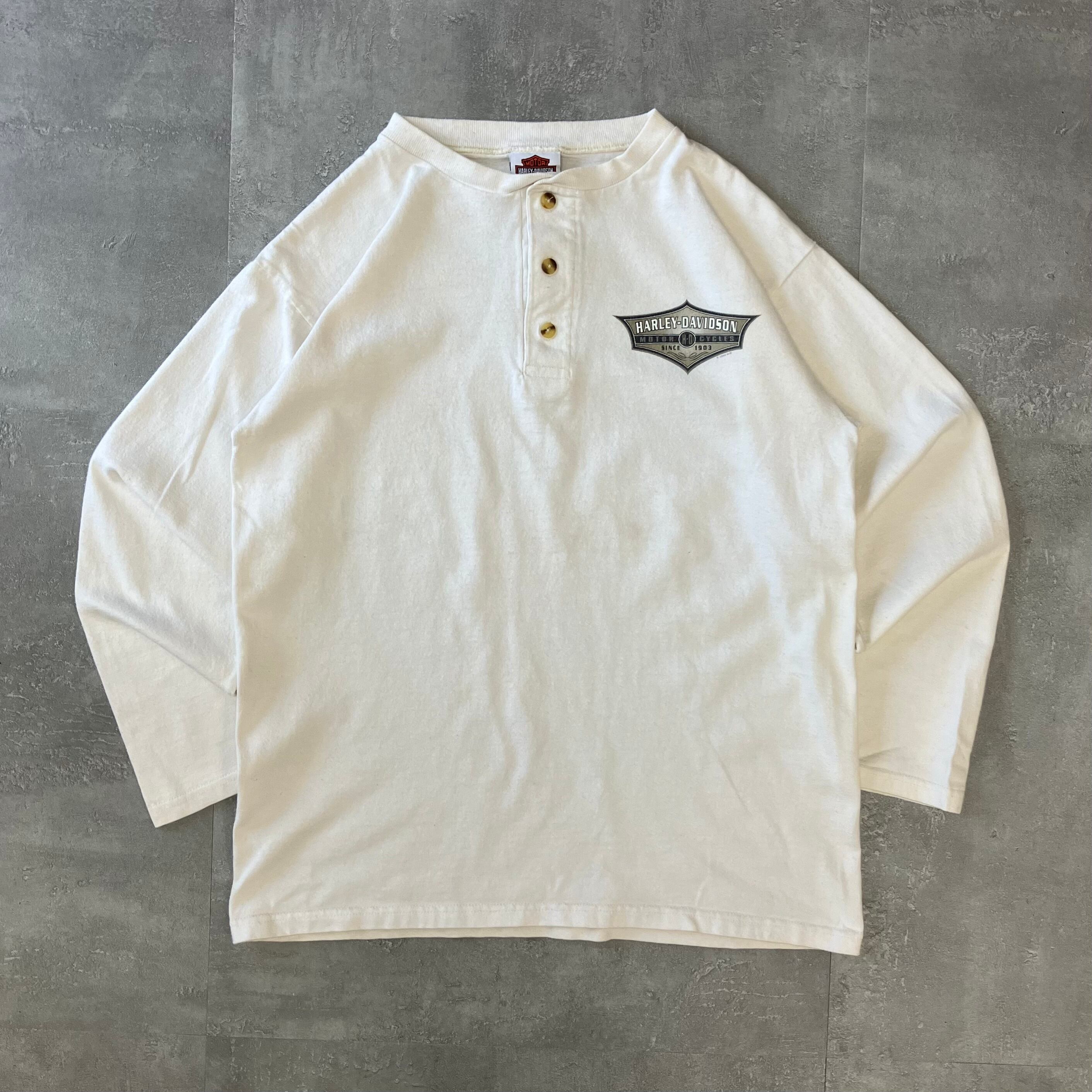 Harley-Davidson 00s usa製 ヘンリーネック ロングスリーブTee カットソー M No.2132