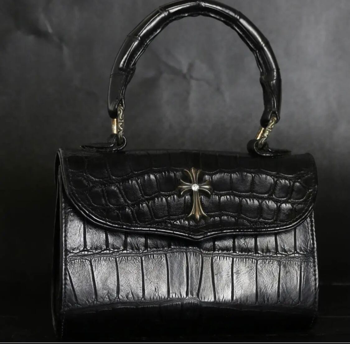 CHROME HEARTS クロムハーツ アダムス アリゲーター ダイヤ ハンドバッグ
