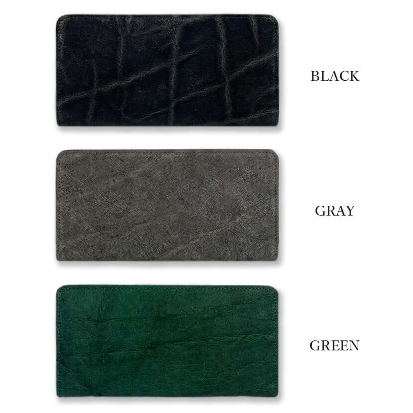 SUNAMURA 砂村 日本製 高級エレファントレザー ラウンドファスナー長