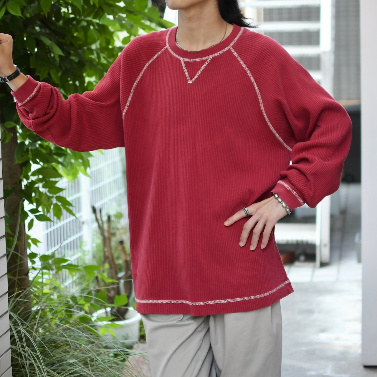 RED HEAD lib knit long sleeve tee