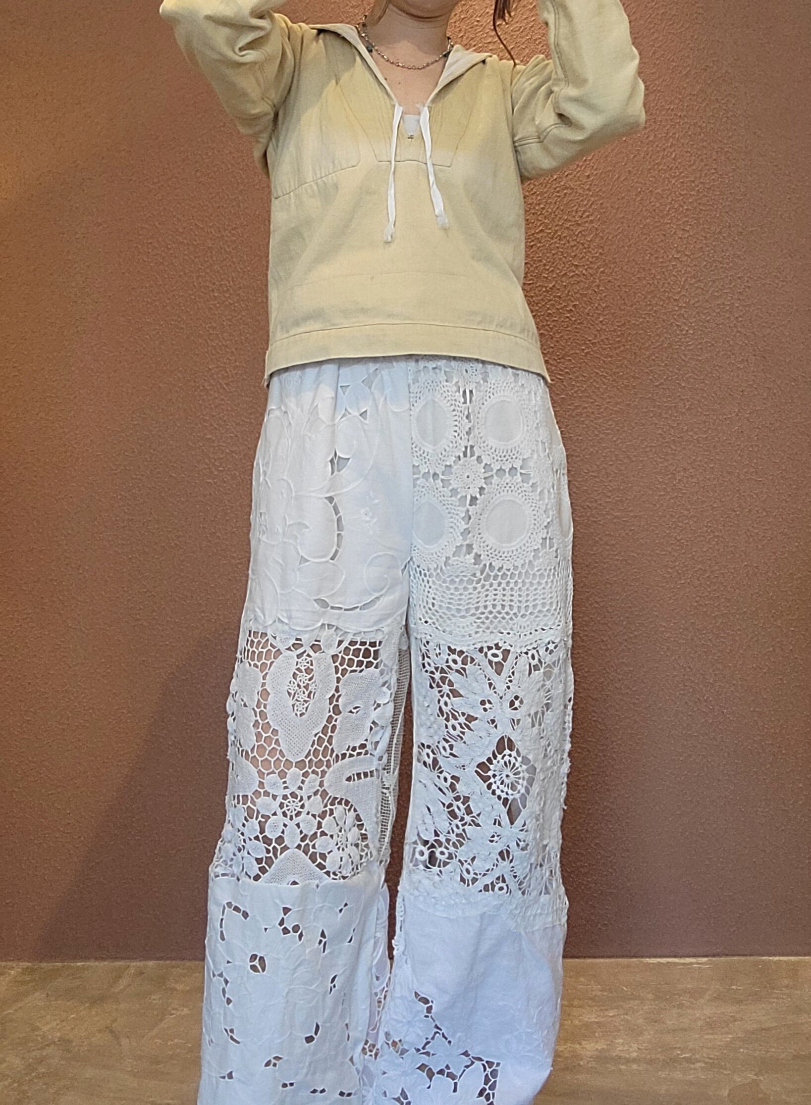 専用　　ヴィンテージ　レース　リメイク　パンツ RMPT487 ヴィンテージレースリメイクパンツ | alocasia vintage