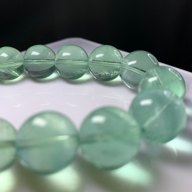 b168 大玉✩爽やかミントグリーンフローライトブレスレット