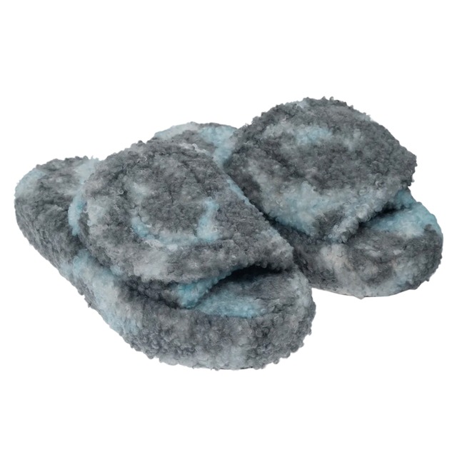 【NATASHA ZINKO】FAUX FUR SLIDES(GREY/BLUE)