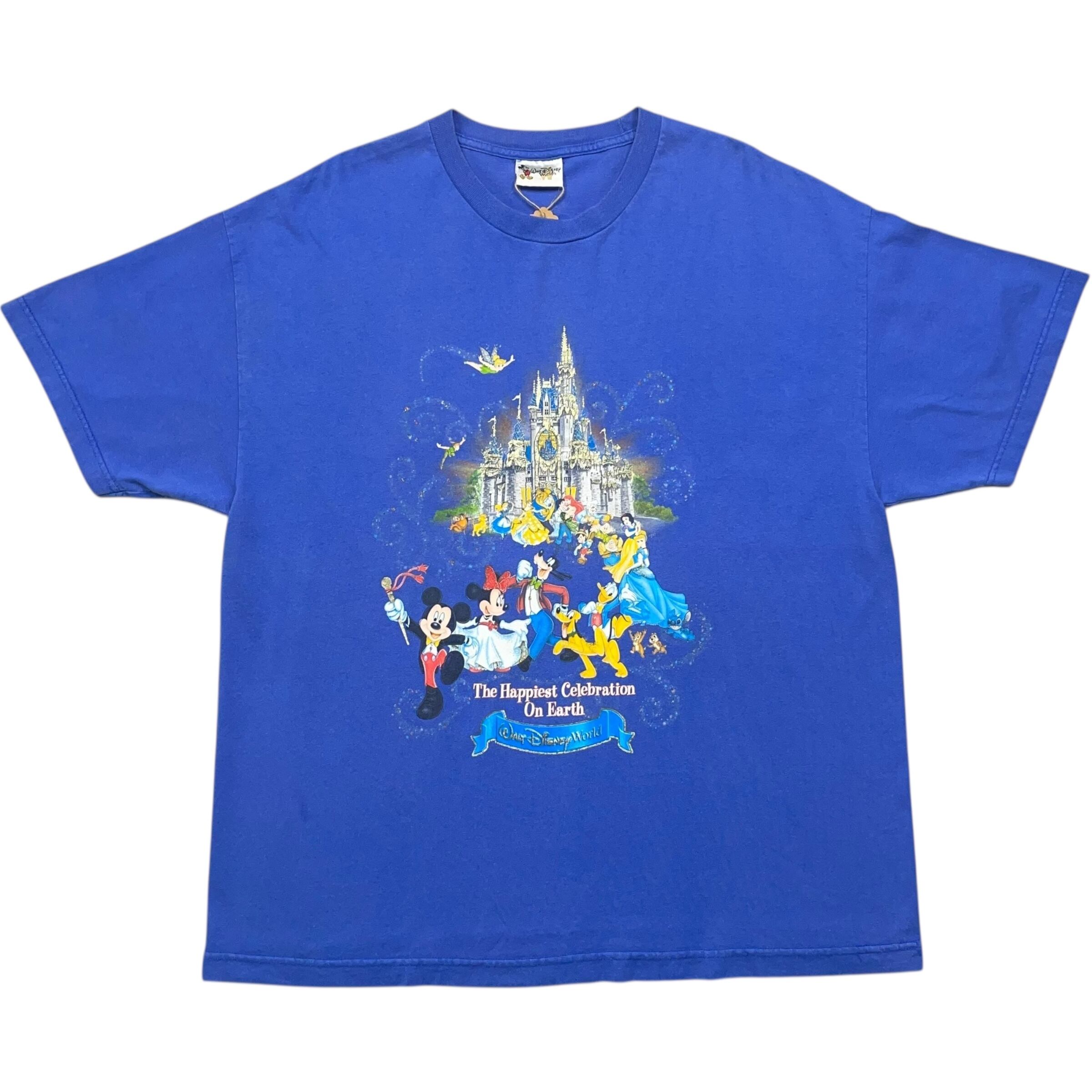 《XL》 Disney ディズニー Tシャツ ディズニーワールド ミッキーマウス キャラクター ブルー no.7643
