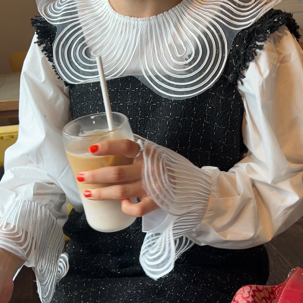 ツイードフリンジロングワンピース_LNF0011