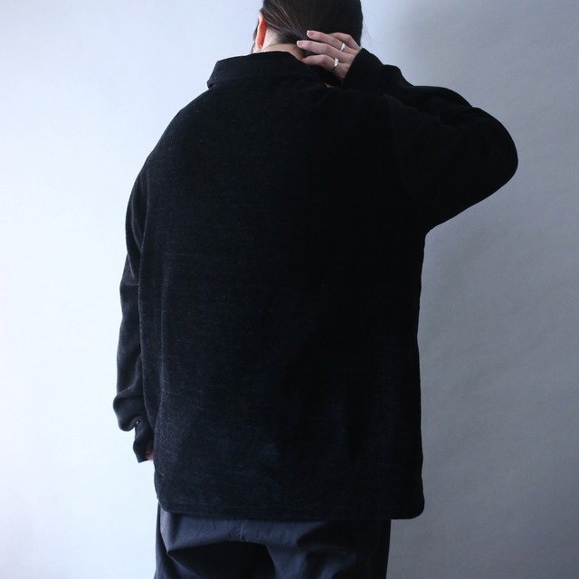 "刺繍" flower and geometry art pattern pile fabric jacket