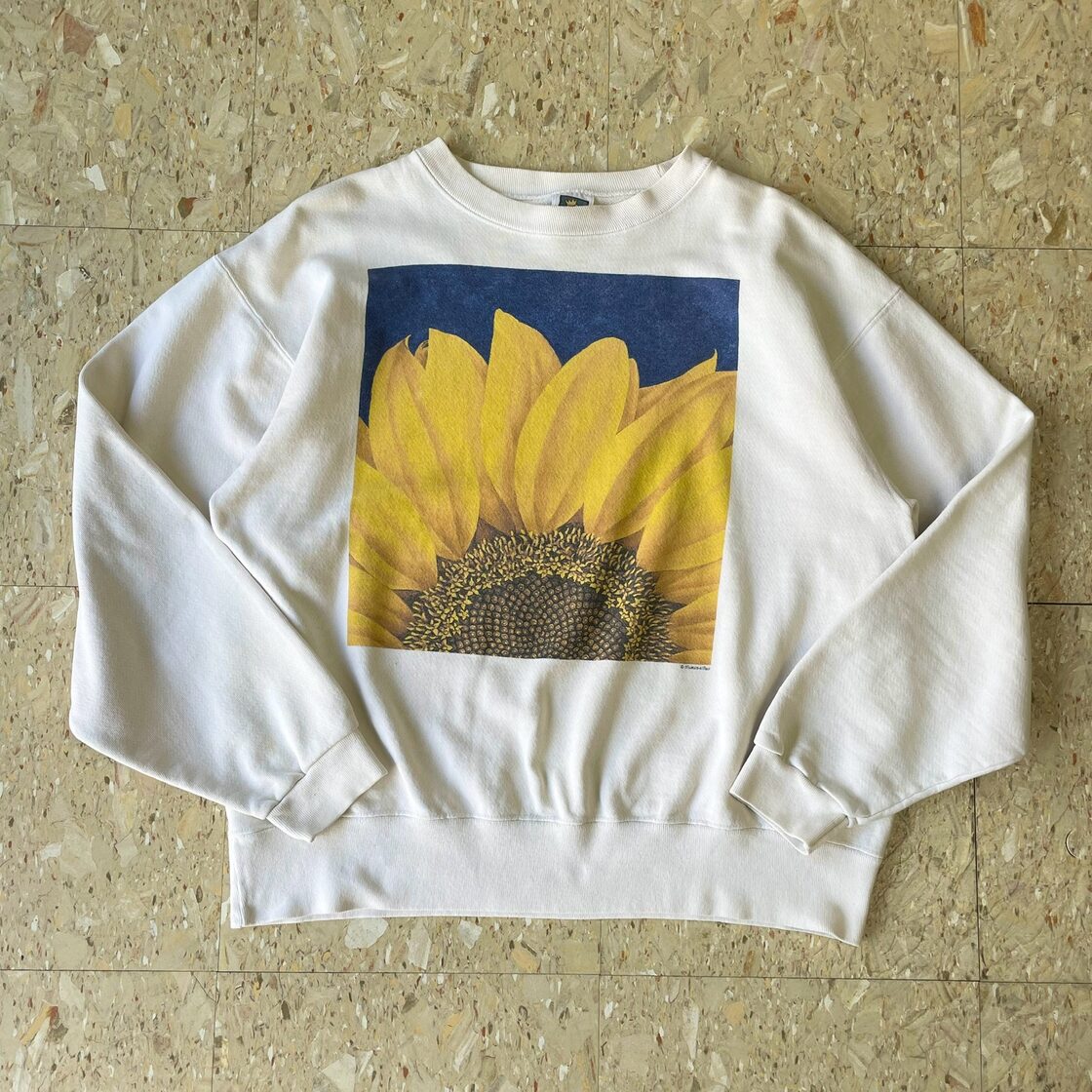 90s USA製 【Human-i-Tees】 ヒューマニティーズ ひまわり スウェット 