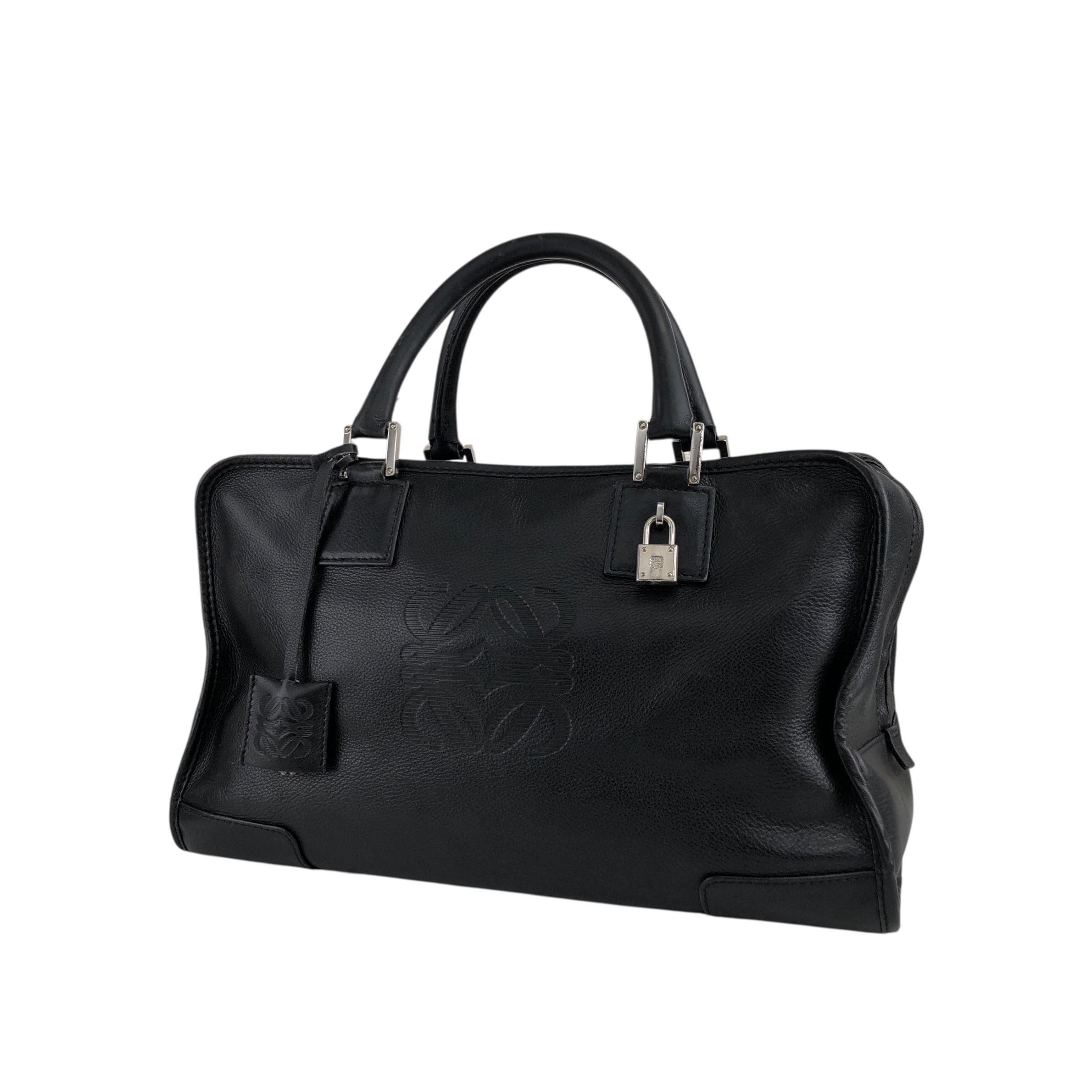 も　ロエベ アマソナ28 ブラック LOEWE ロエベ アマソナ28 ハンドバッグ レザー ブラック 352.79