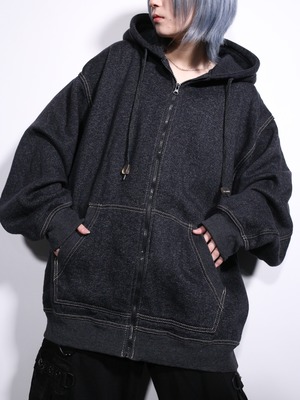 stitch design over silhouette zip-up foodie