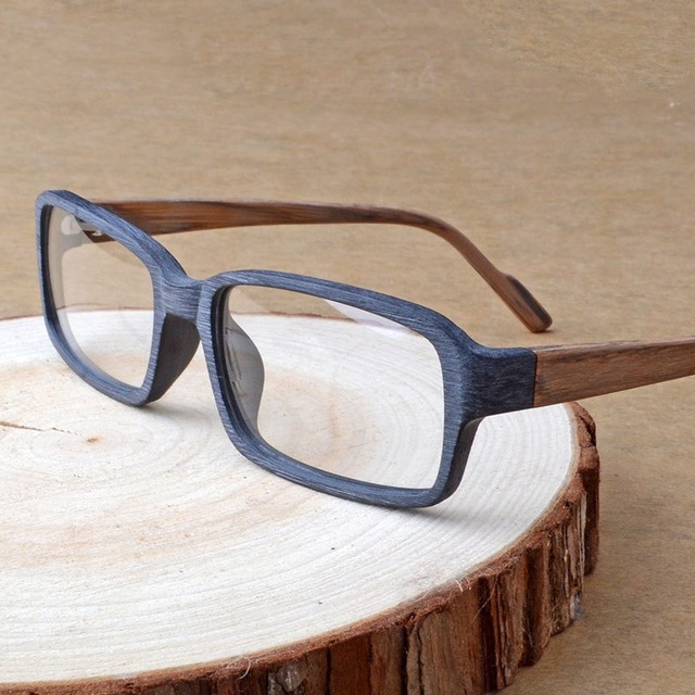 【TR0075】Wood grain glasses - Square（木目のスクエアメガネ）