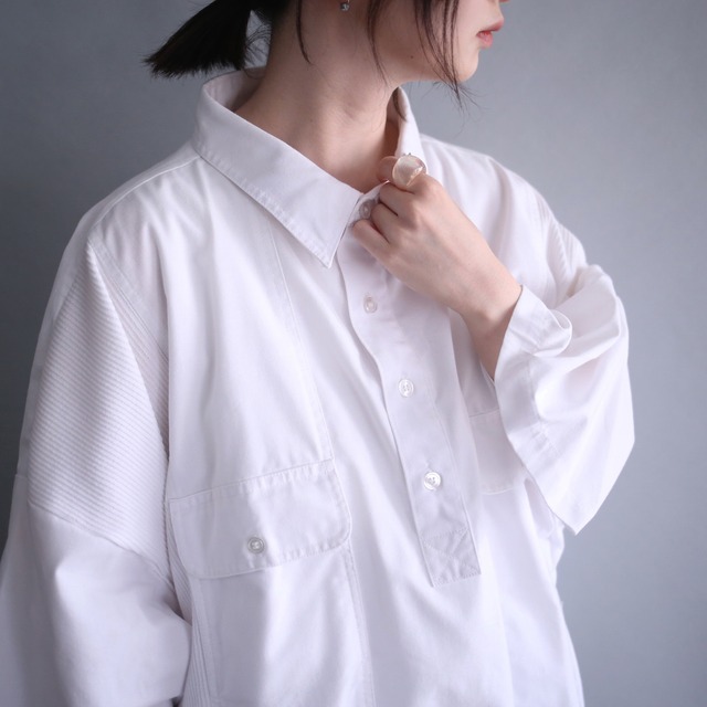 "KING SIZE" white one-tone 3XL over size pullover