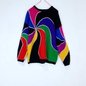 ◼︎80s vintage angola blend tornado sweater from U.S.A.◼︎