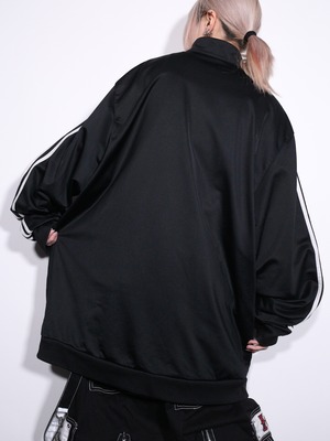 ”adidas” XXXLT super over silhouette black×white 3line track jacket