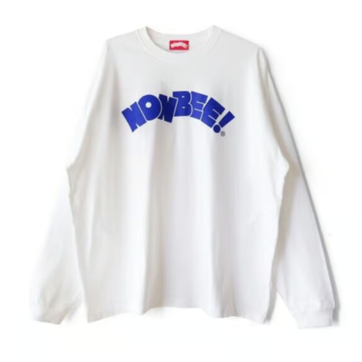 NONBEE BASIC LOGO TEE (LONG SLEEVE) white/blue | NONBEE WEB SHOP