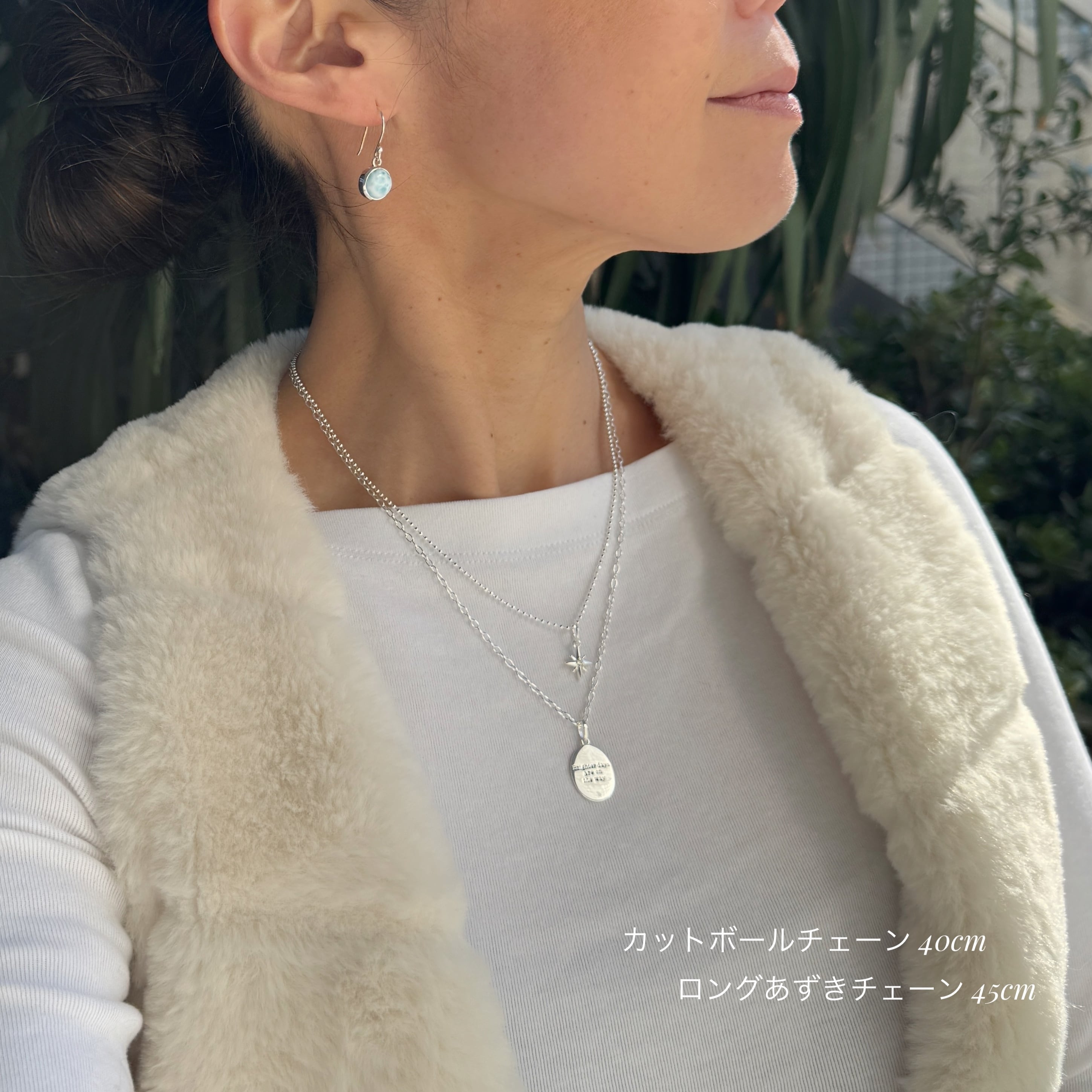 MessageCollectionとジルコニアリトルスターのネックレス重ね付け2本