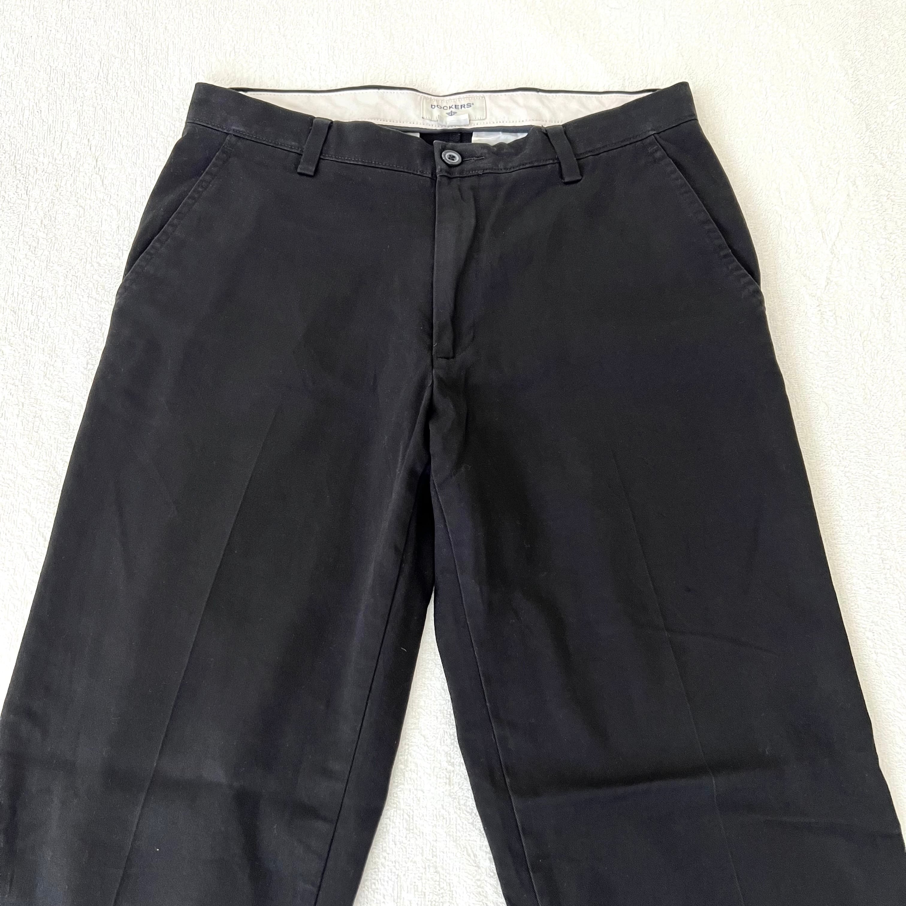 DOCKERS ドッカーズ チノパン スラックス パンツ W32 ブラック 黒