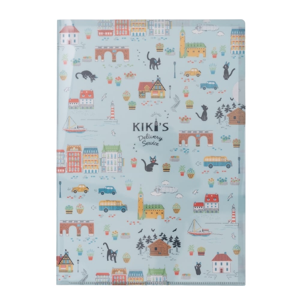 魔女の宅急便 A4クリアファイル ブルー（コリコでお散歩柄/9649） | す