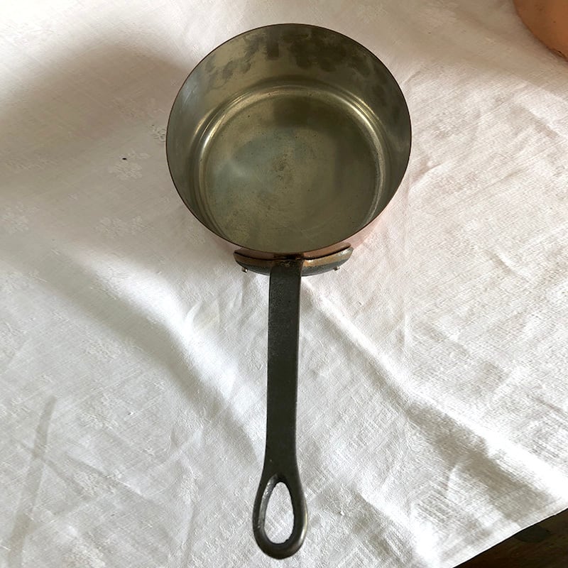 フランス製 FABRICATION FRANCAISE 銅片手鍋 銅鍋 直径160mm 12KWbl7