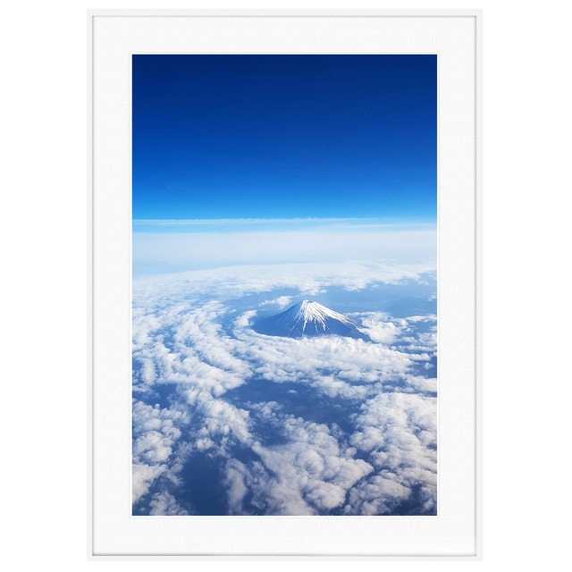 日本写真 上空からの富士山 インテリア アートフォトポスター額装 AS4853