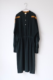 Black corduroy long sleeve shirt dress