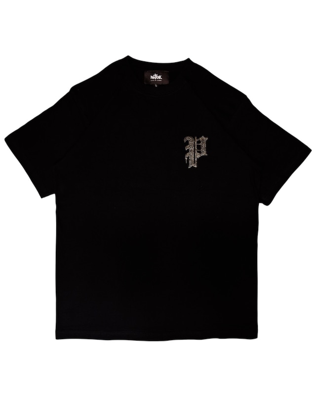 OLD"P"LOGO RHINE STONE gold TEE