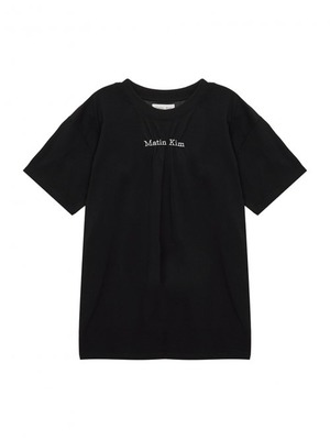 [MATIN KIM] MATIN LOGO SHIRRING TOP IN BLACK
