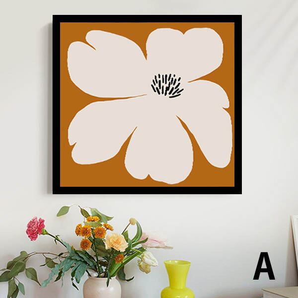 単品 33×33cm アートパネル 枠付きフレーム絵画 北欧風 抽象 花柄
