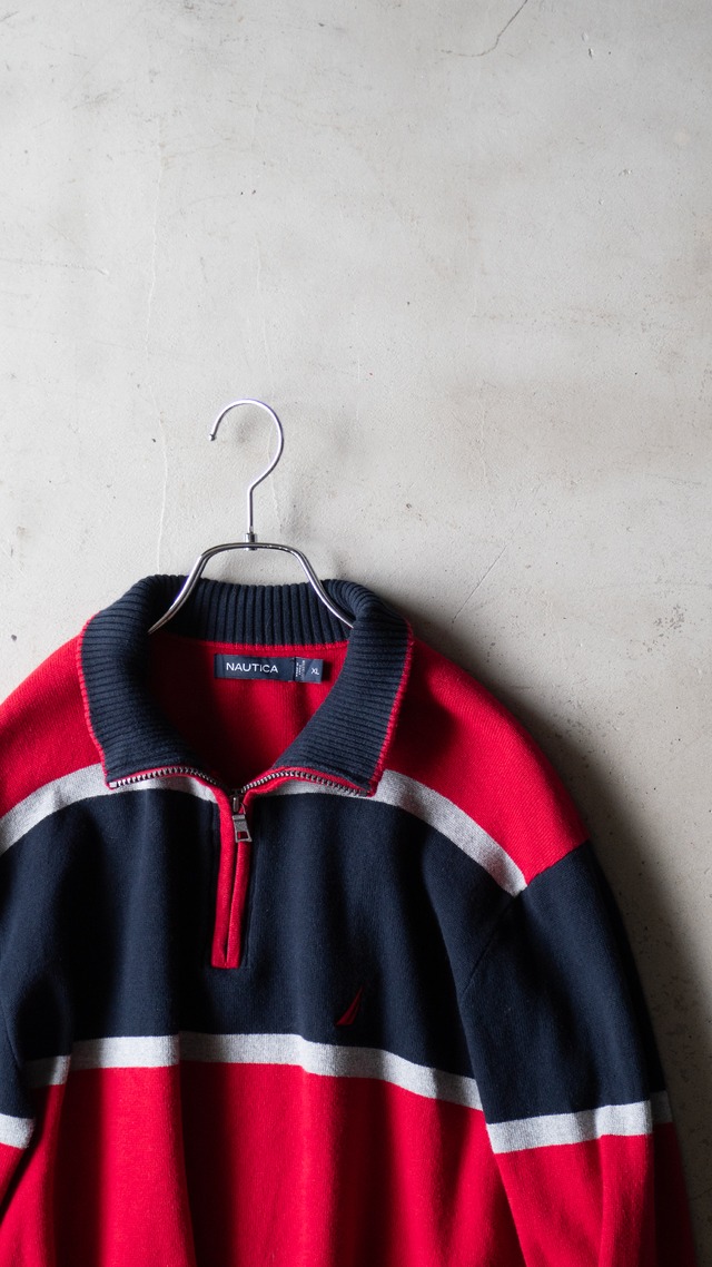 "NAUTICA" used Hatf zip knit pullover
