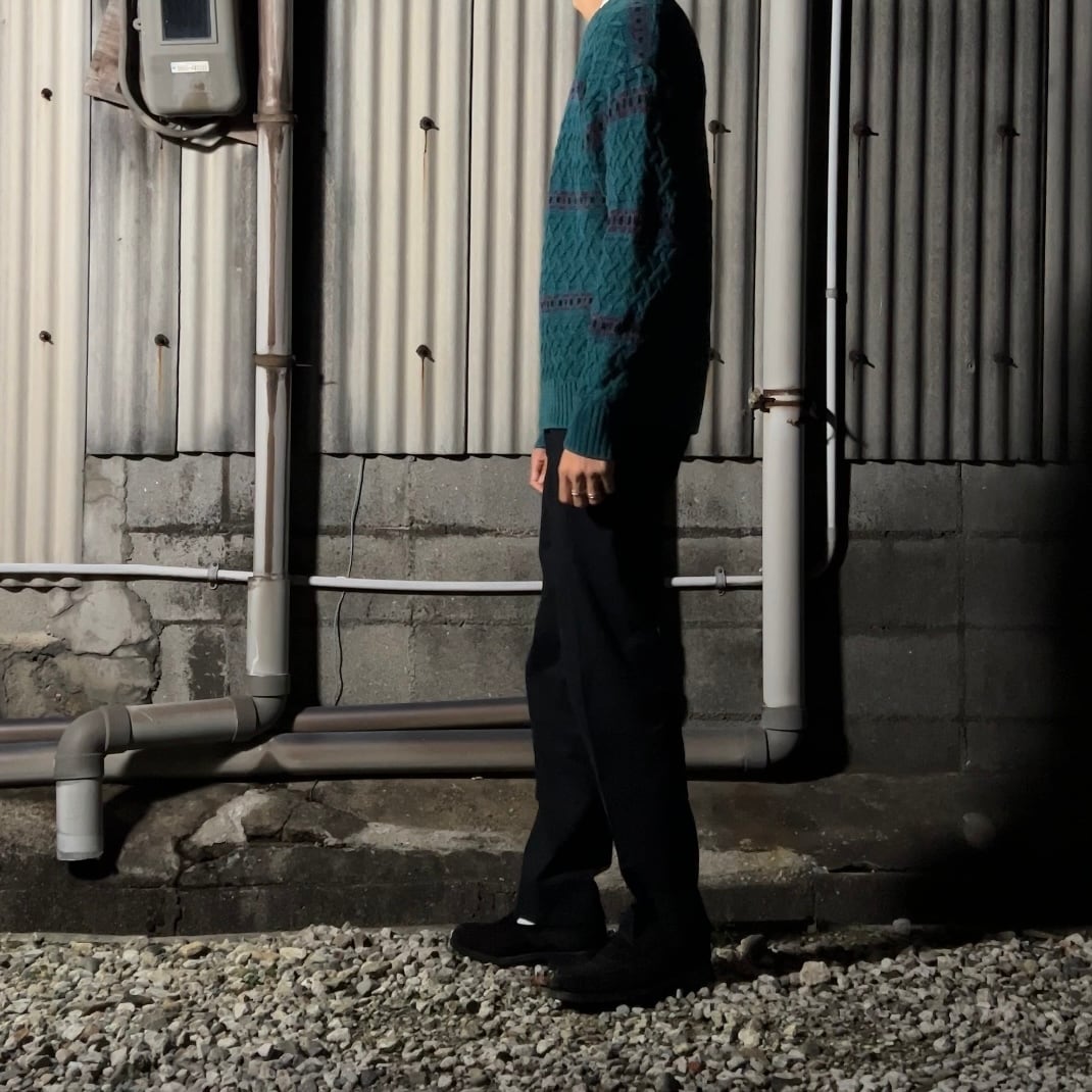 80s-90s “Eddie Bauar” design cable cotton knit エディーバウアー 黒