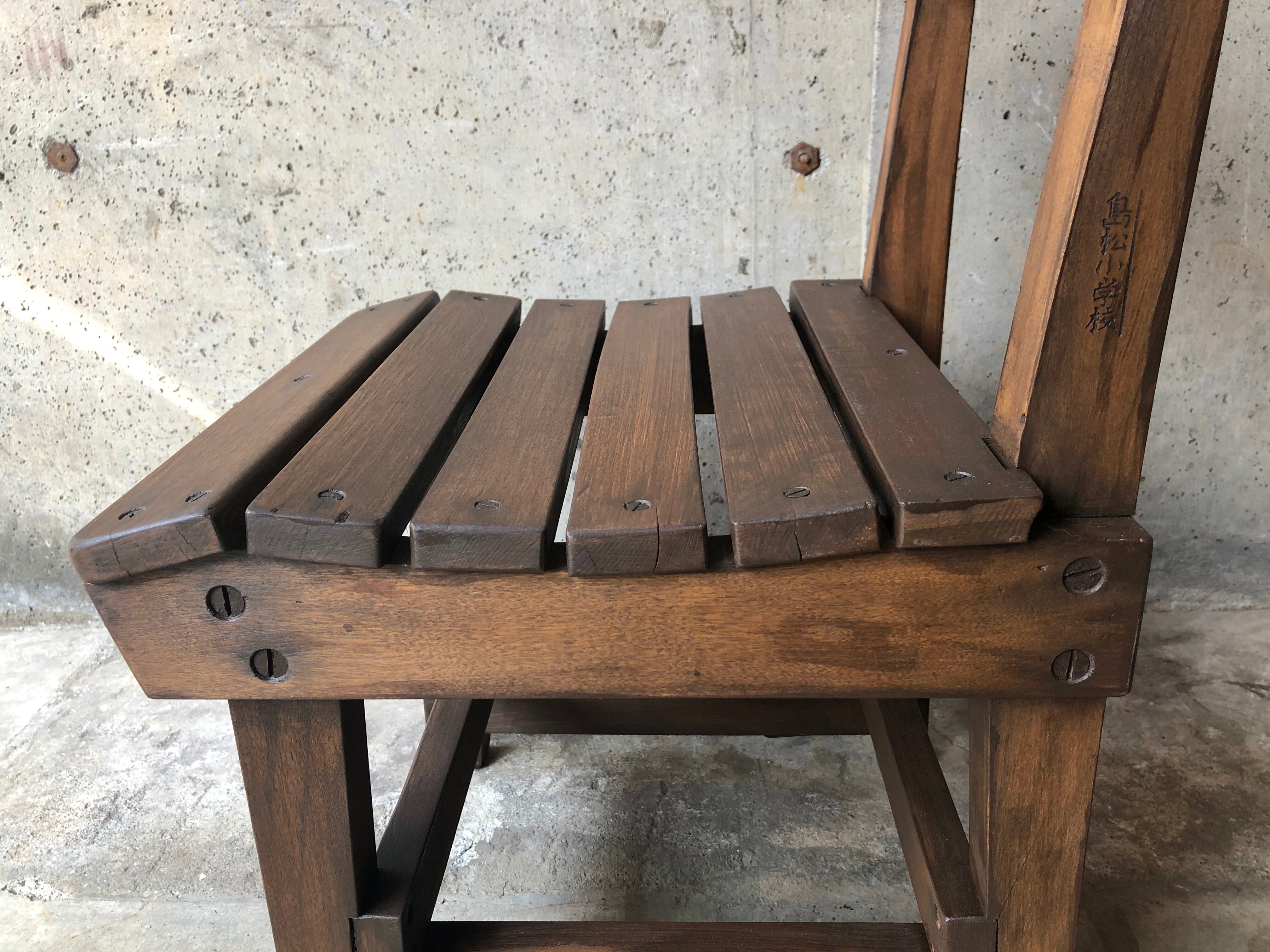 古い木製の椅子 こどもイス 小学校いす リメイク チェア 古道具 古家具