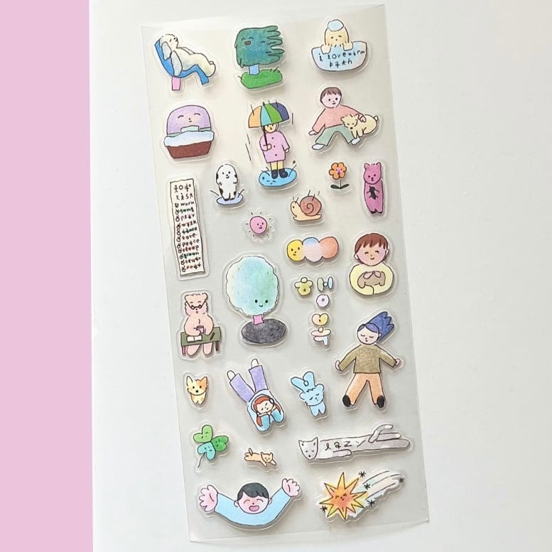 greenyeveryday】シール 행복 happiness | 韓国文具・雑貨 kaulcoffee