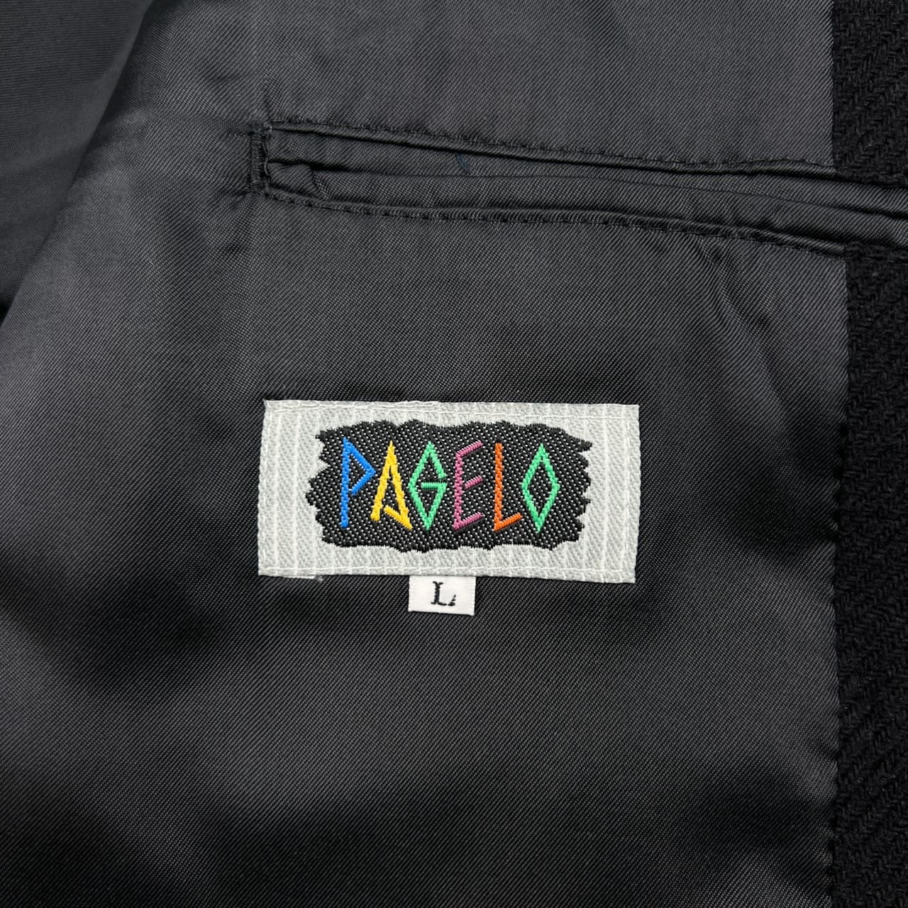 PAGELO パジェロ 3B ウール テーラードジャケット サイズ L /メンズ/ブラック/アンジェロ