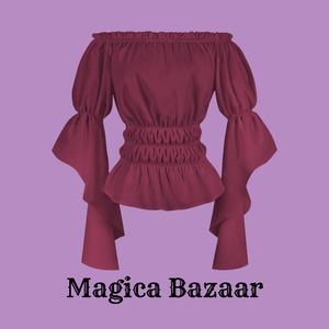 オフショルダーシャーリングブラウス　M25029