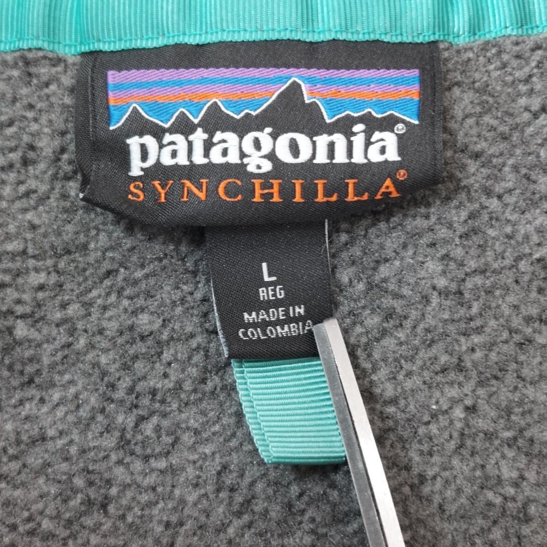 patagonia パタゴニア スナップT フリース L グレー 青 トップス