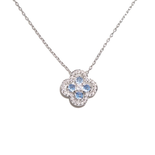 clover flower necklace BLUE ［142］