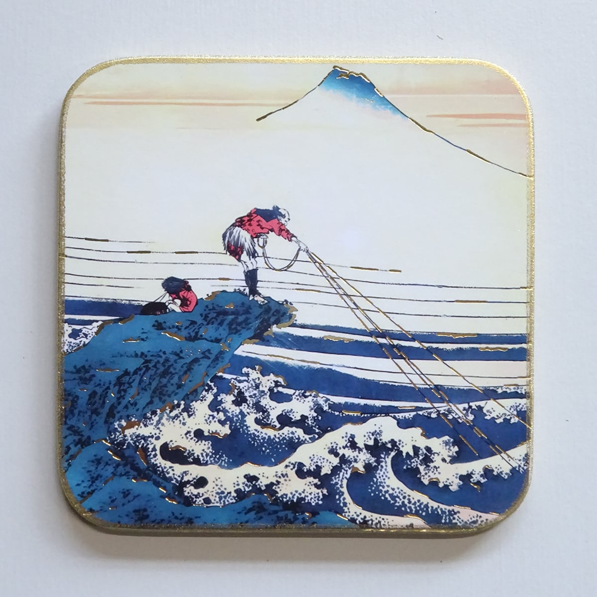 コースター 浮世絵 葛飾北斎 【富嶽三十六景 甲州石班澤】(Luka Basic