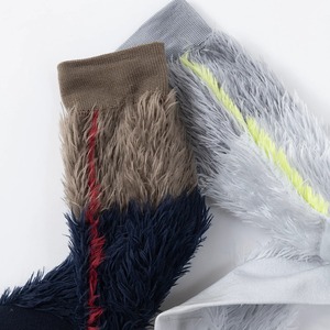 TRICOTÉ /【23-25cm】striped faux fur socks TR63SO003