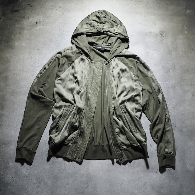 ” DIESEL ” satin fabric switching full zip loose Parker