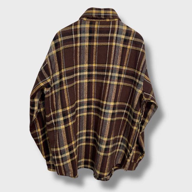 80s USA製　ファイブブラザー　ネルシャツ　L ブラウン系　ヘビーネル