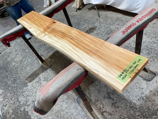 トチ9141　トチの木　一枚板無垢 乾燥材　1550x230-260-240x35mm カウンター　棚　テレビ台　カウンター　センターテーブル　窓台 　橡　栃